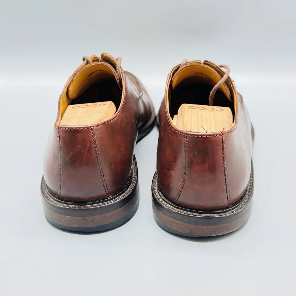 Johnston & Murphy Shoes Mens‎ 10 Burgundy Leather Moc Toe Oxford Dress Lace Up